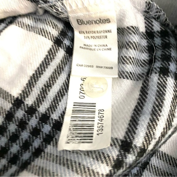 Bluenotes Boyfriend Fit Black Plaid Women’s XL Casual Comfort Grungy 90s Style - Picture 5 of 8